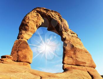 Royalty Free Photo of a Delicate Arch in Arches National Park in Utah