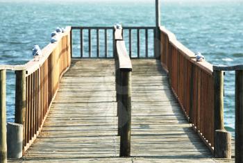 Royalty Free Photo of a Boardwalk on the Seas