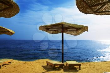 Royalty Free Photo of a Beach Umbrella on a Beach