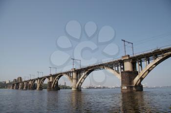 Royalty Free Photo of a Bridge over the Dniepr River