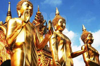 Royalty Free Photo of Golden Buddha Statues