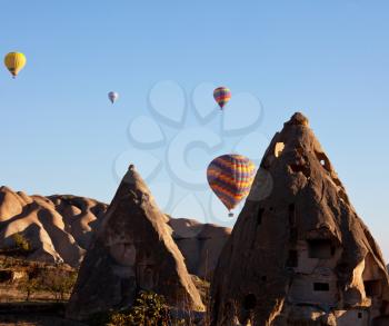 Royalty Free Photo of Balloons Over Cappadocia in Turkey