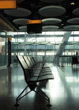 Royalty Free Photo of Chairs at an Airport