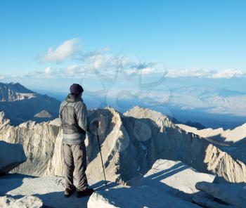 Royalty Free Photo of a Climber on Mount Whitney, California