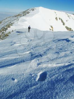 Royalty Free Photo of a Climber on Mount Oshten in Caucasus