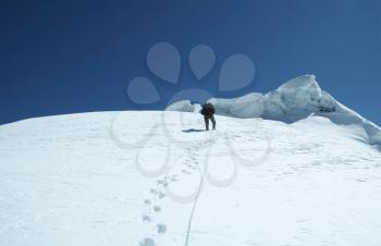 Royalty Free Photo of a Climber in the Cordilleras, Peru
