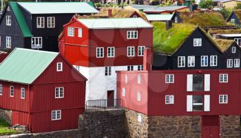 Royalty Free Photo of Buildings in the Faroe Islands