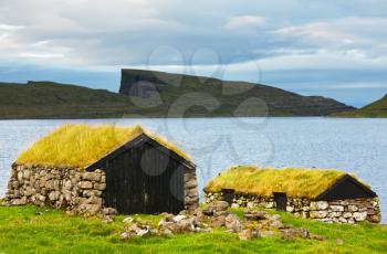 Royalty Free Photo of Buildings in the Faroe Islands