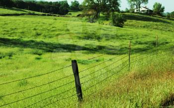 Royalty Free Photo of a Field and Fence