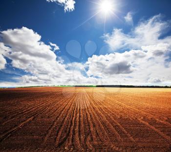 Royalty Free Photo of a Plowed Field