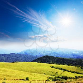 Royalty Free Photo of Hills and Fields