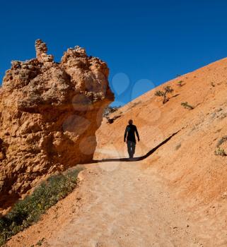 Royalty Free Photo of a Hike in Bryce Canyon