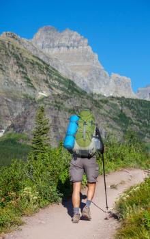 Royalty Free Photo of a Hike in Glacier National Park, Montana