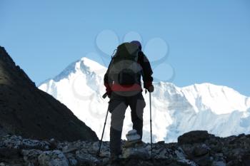 Royalty Free Photo of a Climber in the Himalayan Mountains