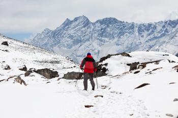 Royalty Free Photo of a Climber in the Himalayan Mountains