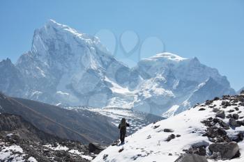 Royalty Free Photo of a Climber in the Himalayan Mountains