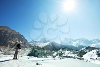 Royalty Free Photo of a Climber in the Himalayan Mountains