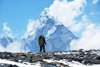 Royalty Free Photo of a Climber in the Himalayan Mountains