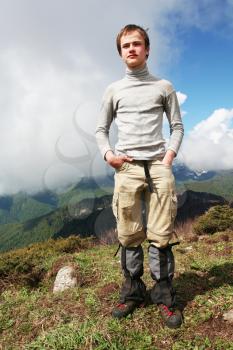 Royalty Free Photo of a Boy in the Mountains