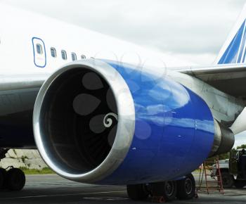 Royalty Free Photo of a Jet Engine on an Aircraft