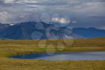 Royalty Free Photo of the Tundra and Mountains of Alaska