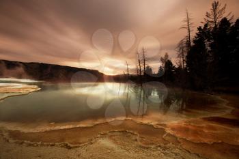Royalty Free Photo of Mammoth Hot Spring in Yellowstone Park, USA