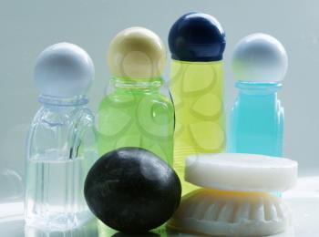 Royalty Free Photo of Soap and Soap Bottles
