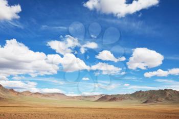 Royalty Free Photo of Prairie and Mountains