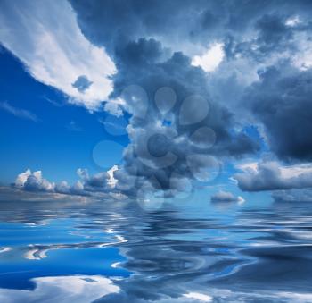 Royalty Free Photo of Water and Clouds
