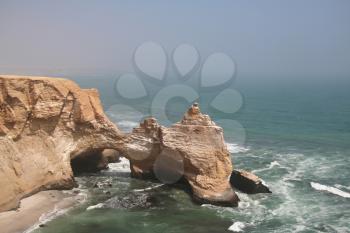 Royalty Free Photo of a Cliff in the Paracas Park in Peru
