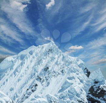 Royalty Free Photo of Snow Covered Mountains in the Cordilleras