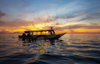 Boat at sunset