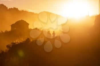 People silhouette in Bolivia