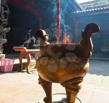 Buddhist prayer sticks in chinese temple