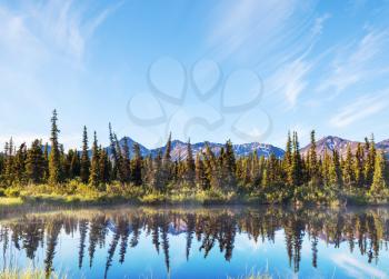 river in tundra on Alaska