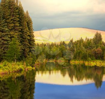 river in tundra on Alaska