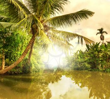 tropical river in Laos