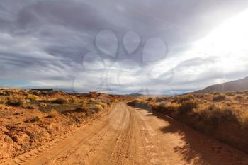 Road in the prairie country