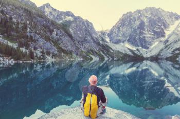 Beautiful Alpine lakes wilderness area  in Washington, USA