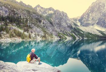 Beautiful Alpine lakes wilderness area  in Washington, USA