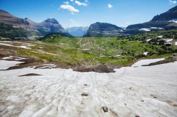 Picturesque rocky peaks of the Glacier National Park, Montana, USA