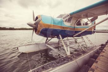 Seaplane in Alaska. Summer season.