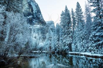 Beautiful early spring landscapes in Yosemite National Park, Yosemite, USA