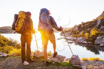 People in hike in the mountains