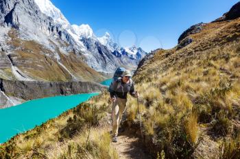 The three lagoons at the Cordillera Huayhuash, Peru