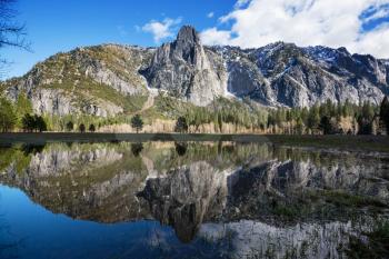 Beautiful early spring landscapes in Yosemite National Park, Yosemite, USA