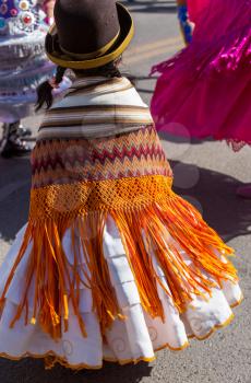 Peruvian people in city street