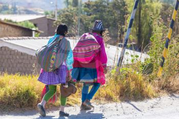 Peruvian people in city street