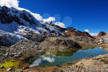 Beautiful mountains landscapes in Cordillera Huayhuash, Peru, South America