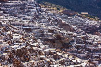 Maras salt ponds located at the Urubamba, Peru